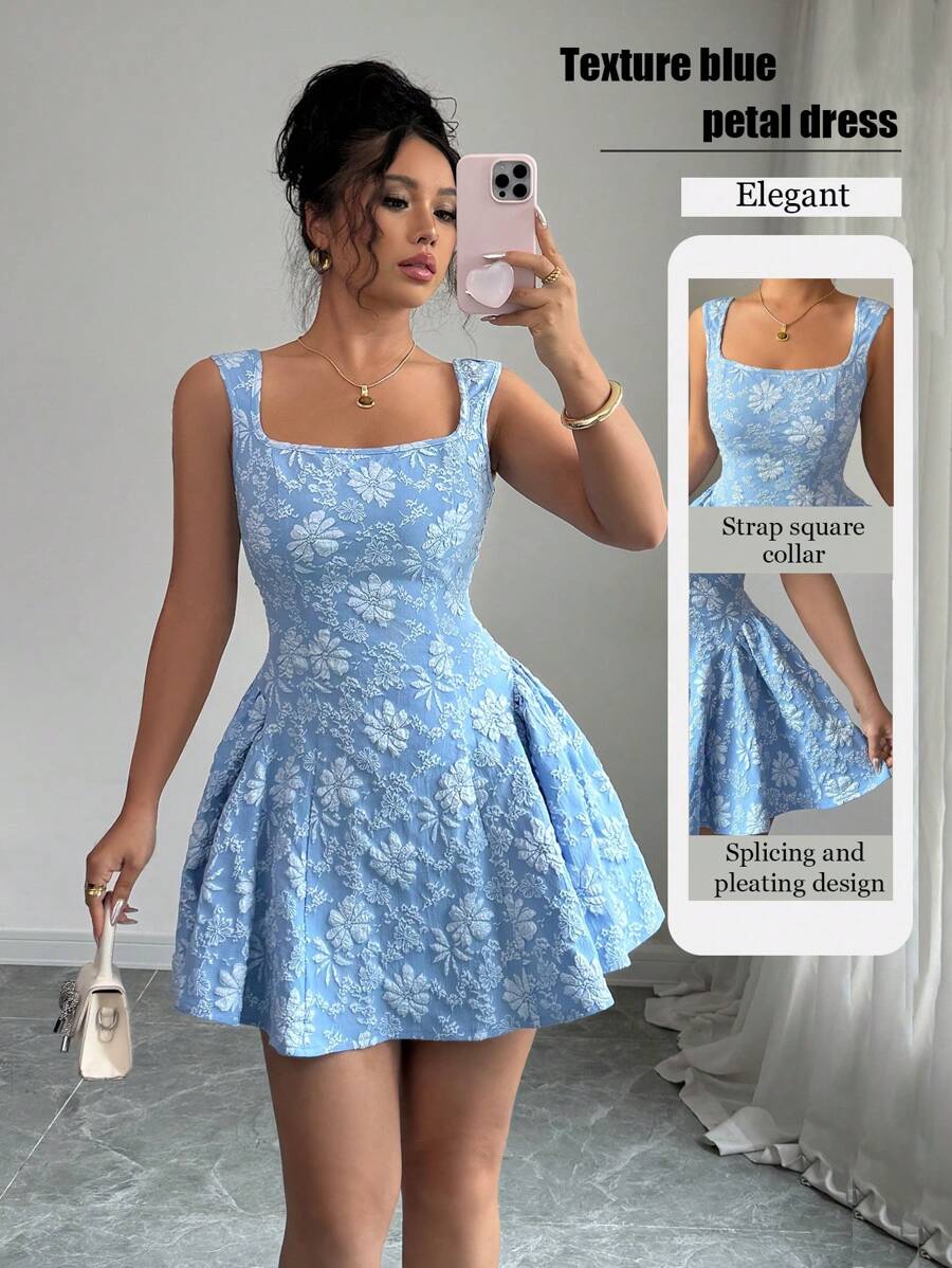 Women's Elegant  Jacquard Mini Dress