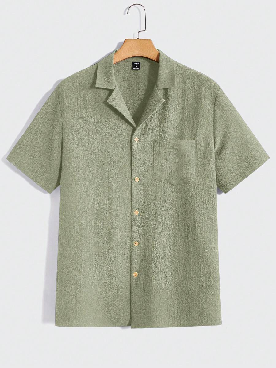 Men Short Sleeve Shirt And Pants Casual Summer Two-Piece Set