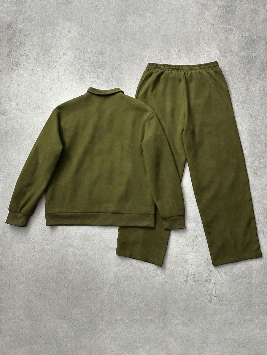 Men's Pentagram Print Long Sleeve Jacket And Pants Casual Suit Set