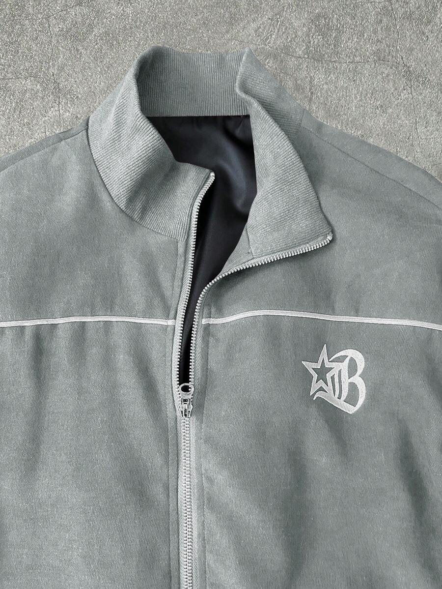 Men's 2pc Zip-Up Jacket And Drawstring Waist Long Pants Set