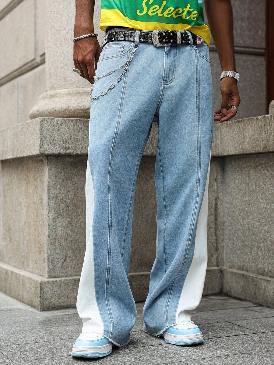 Unisex High Waisted Loose Flare Leg Casual Pants