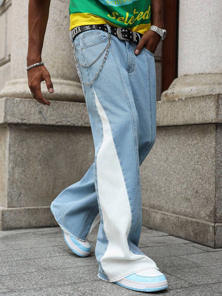 Unisex High Waisted Loose Flare Leg Casual Pants