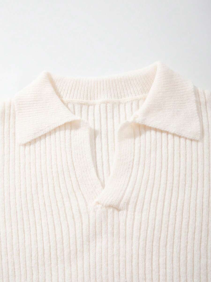 Men's Ribbed Polo Neck Sweater,