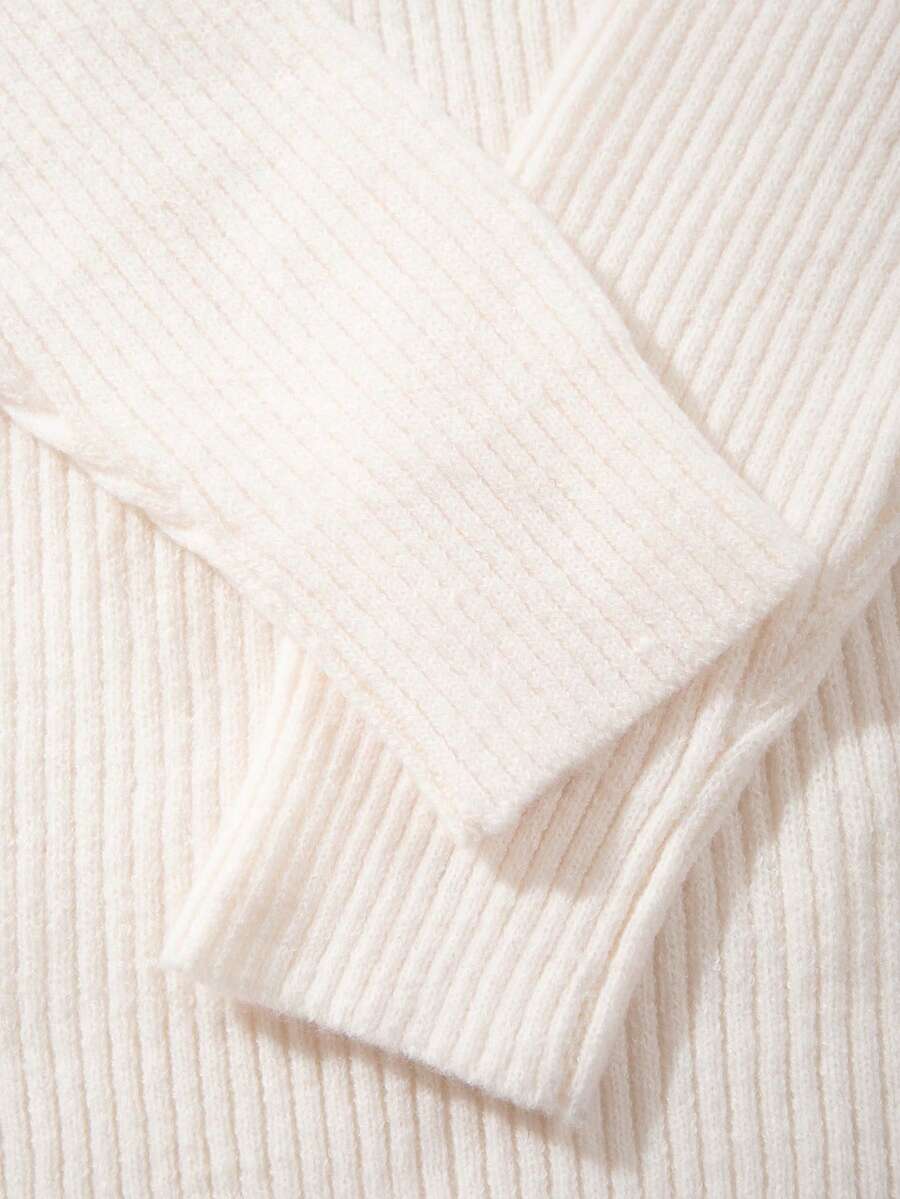 Men's Ribbed Polo Neck Sweater,