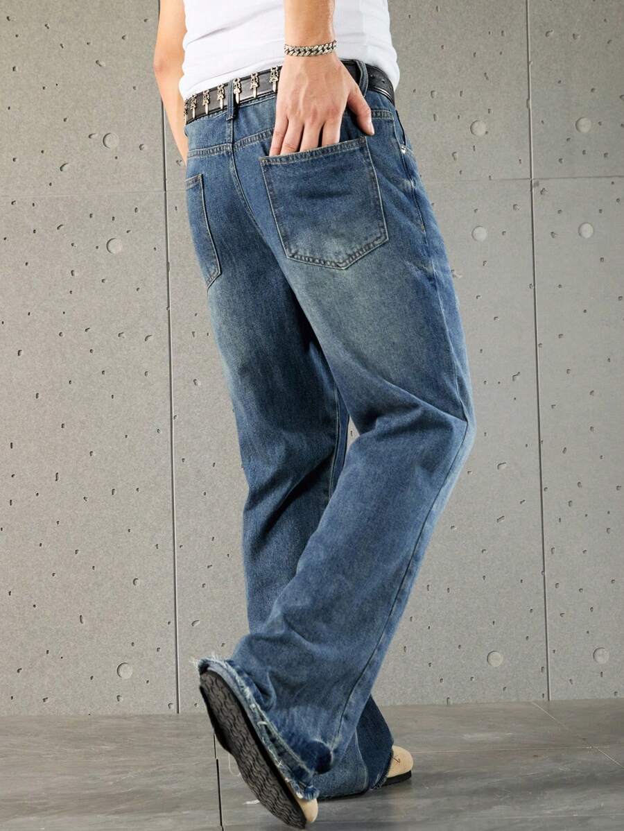 Unisex High Waisted Loose Flare Leg Casual Pants