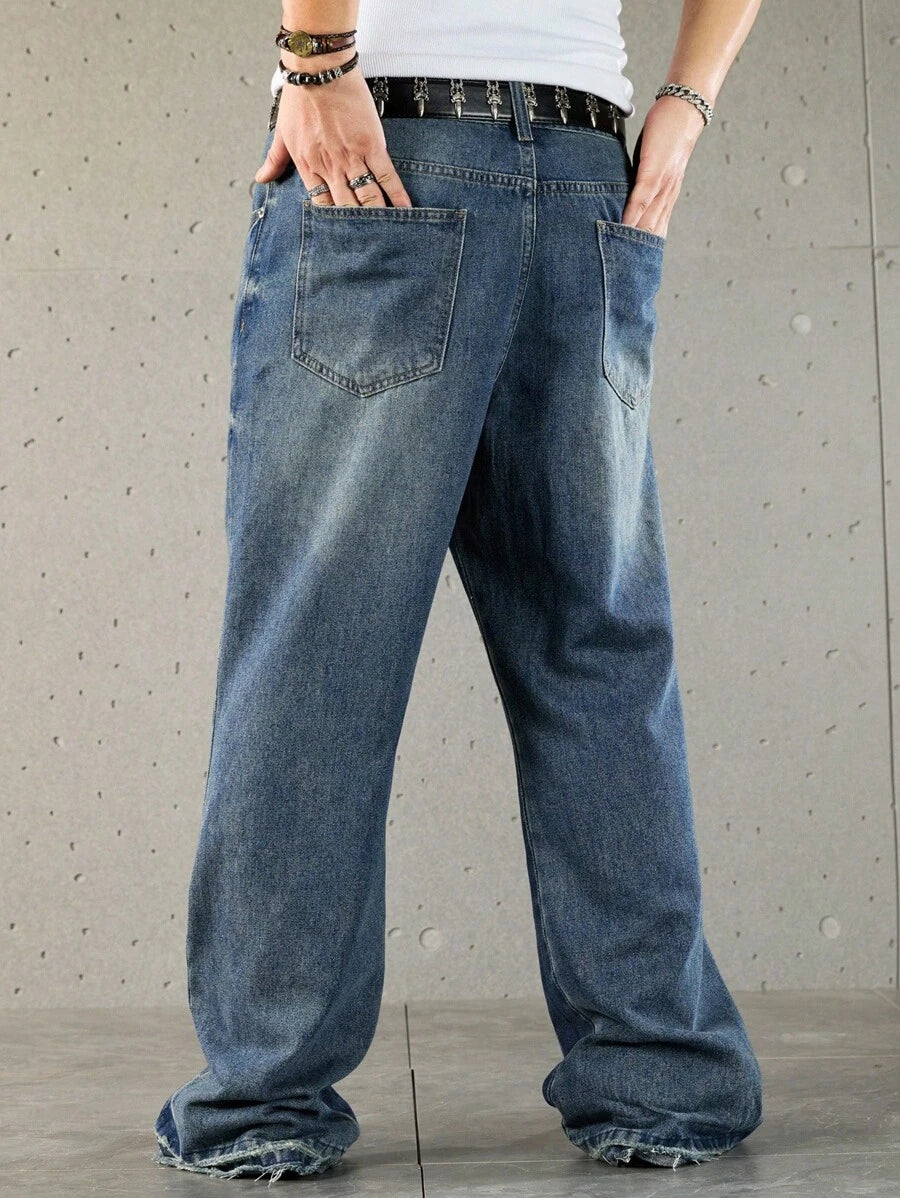 Unisex High Waisted Loose Flare Leg Casual Pants