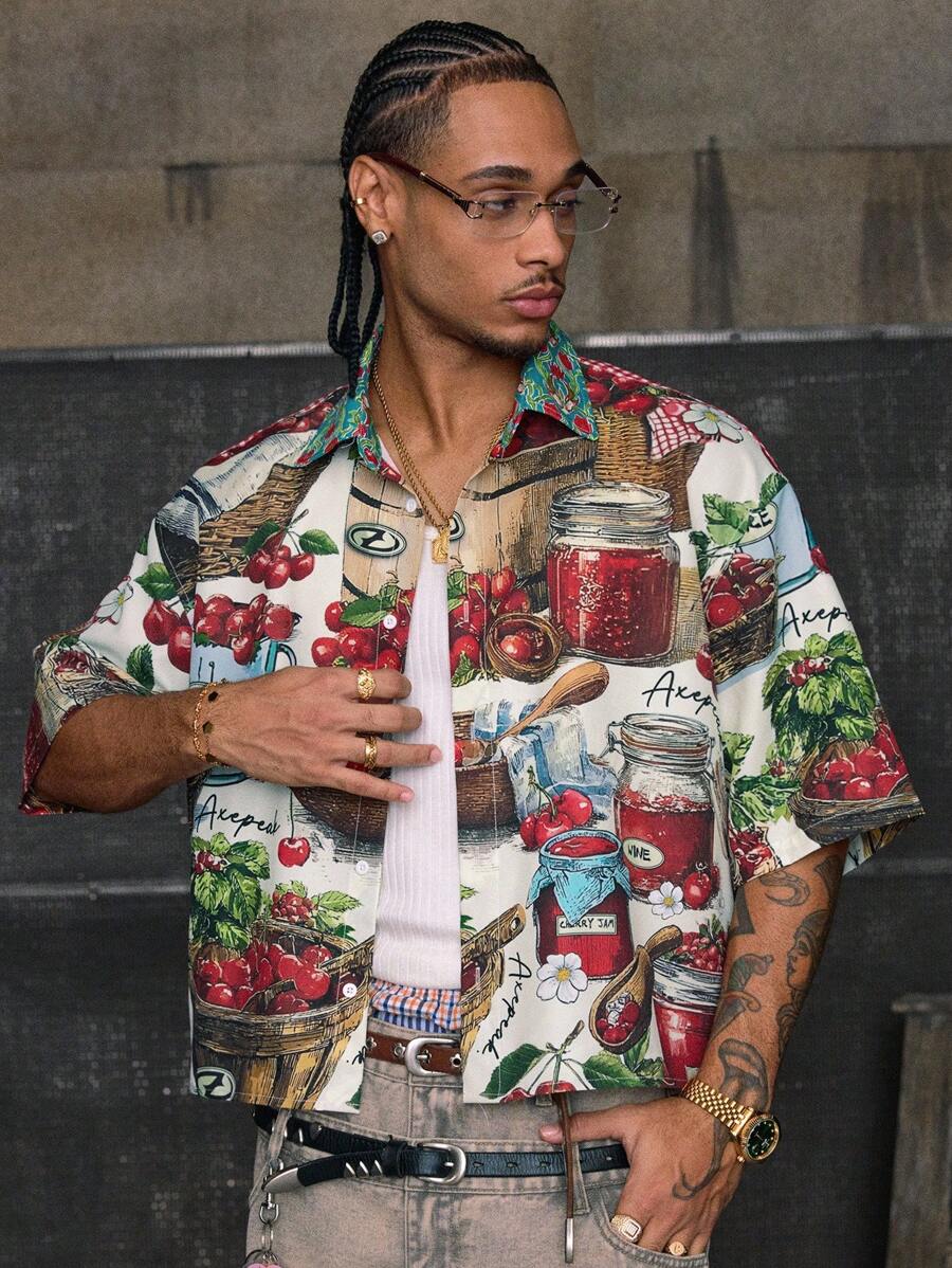 Casual Resort Style Short Sleeve Streetwear Shirt For Men