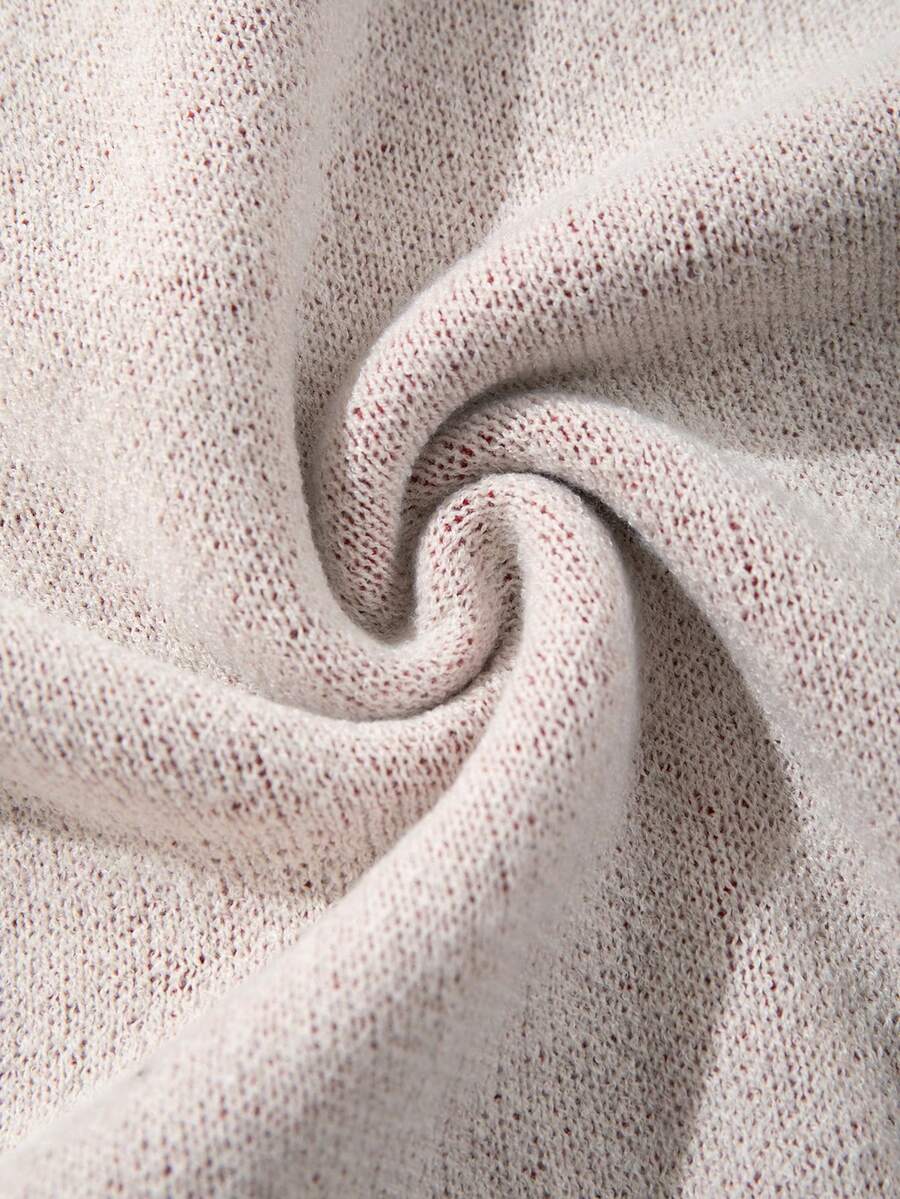 Men's Casual Crew Neck Heart Pattern Knit Sweater