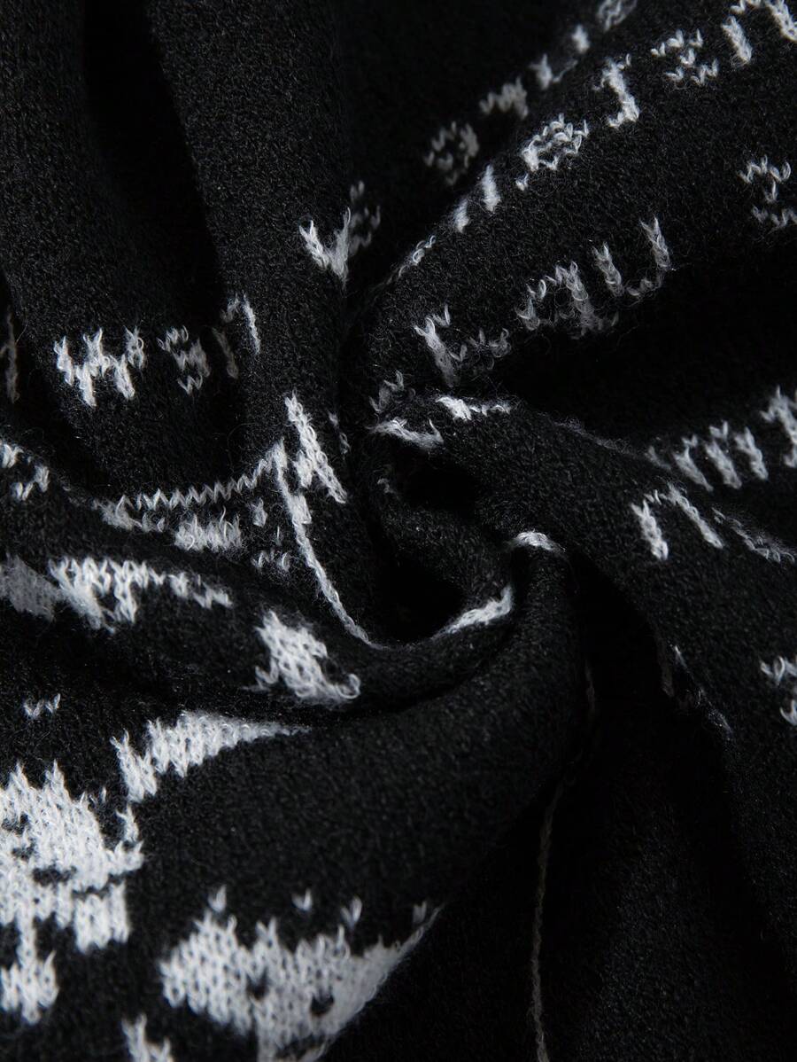 Unisex Casual Vintage Jacquard Knit Cardigan