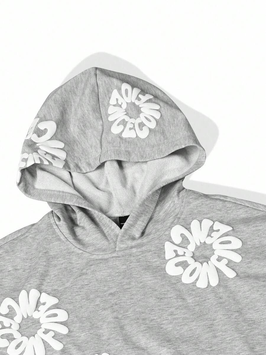 Men's Letter Print Hoodie And Sweatpants Set