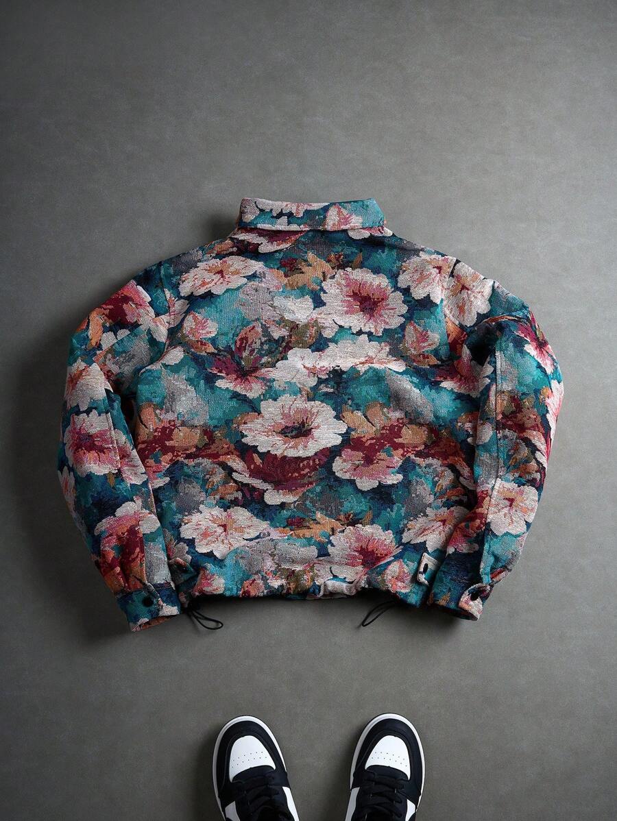 Men's Retro Jacquard Woven Bomber Jacket