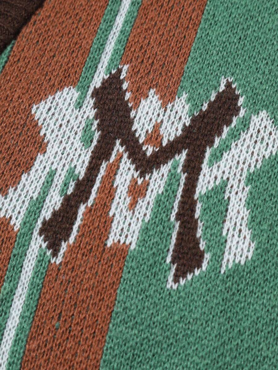 Men's Casual Colorblock Striped Cardigan