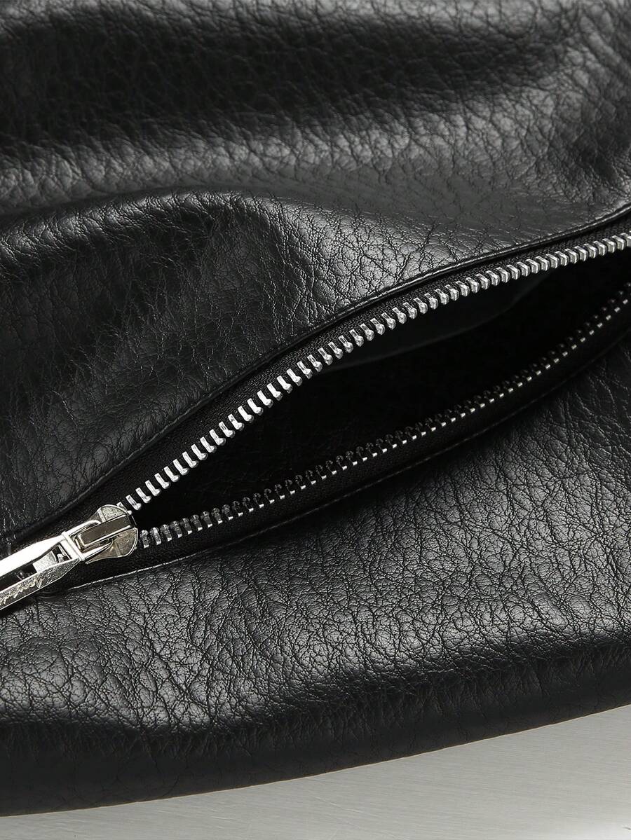 Men's Black Vintage Motorcycle PU Leather Jacket