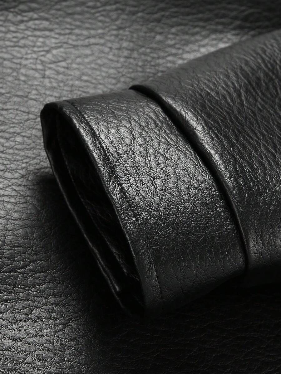 Men's Black Vintage Motorcycle PU Leather Jacket