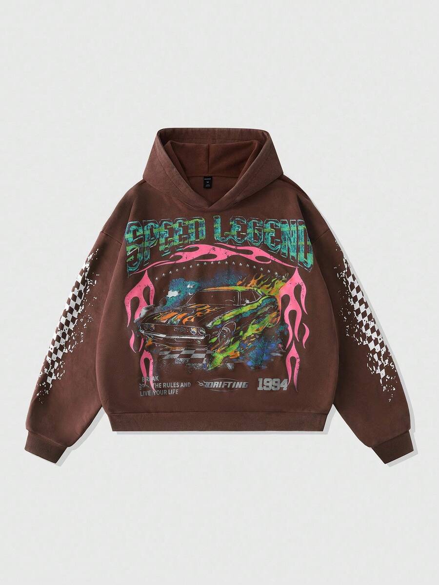Men's Washed Vintage Graphic Hoodie
