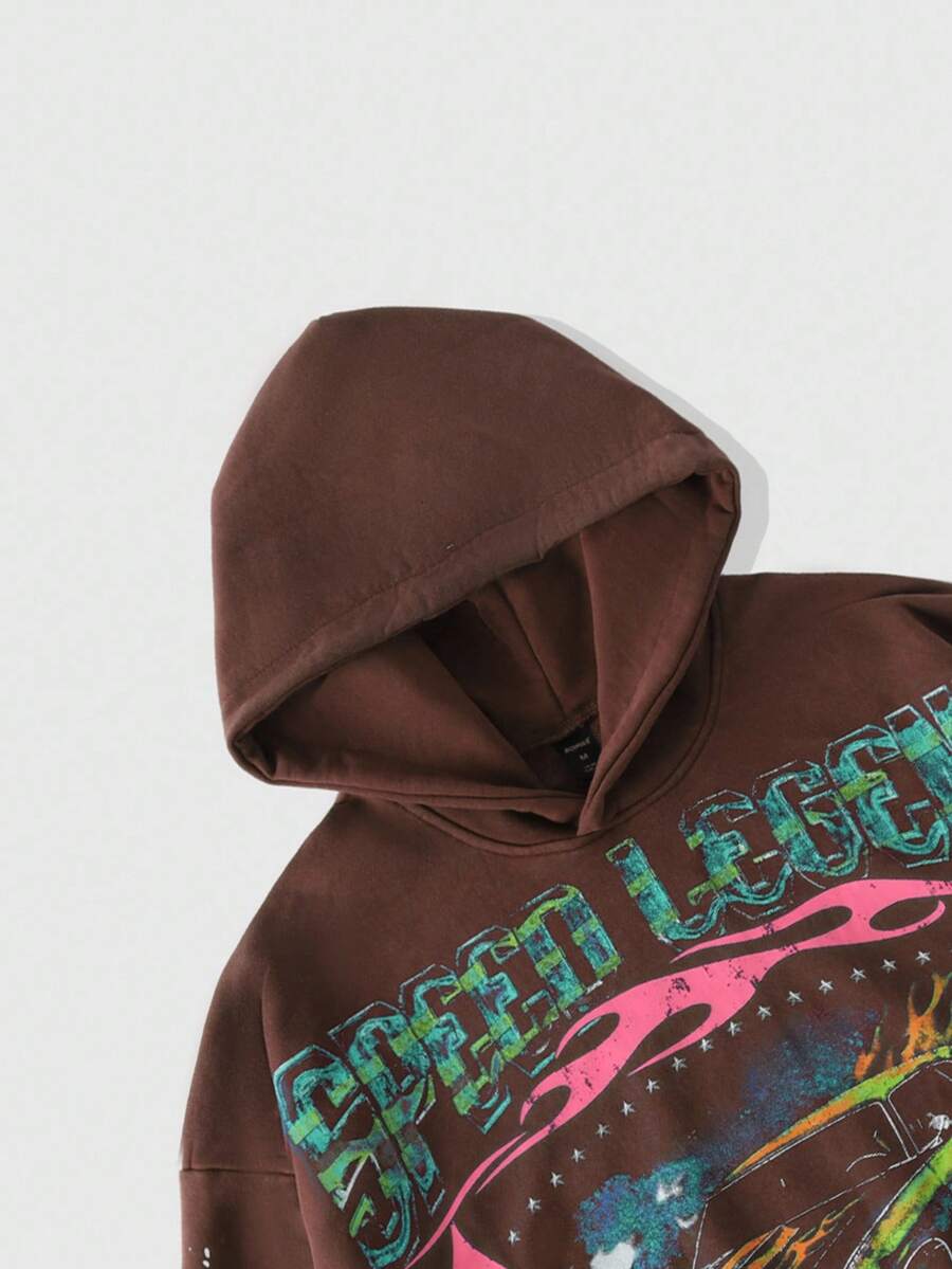 Men's Washed Vintage Graphic Hoodie