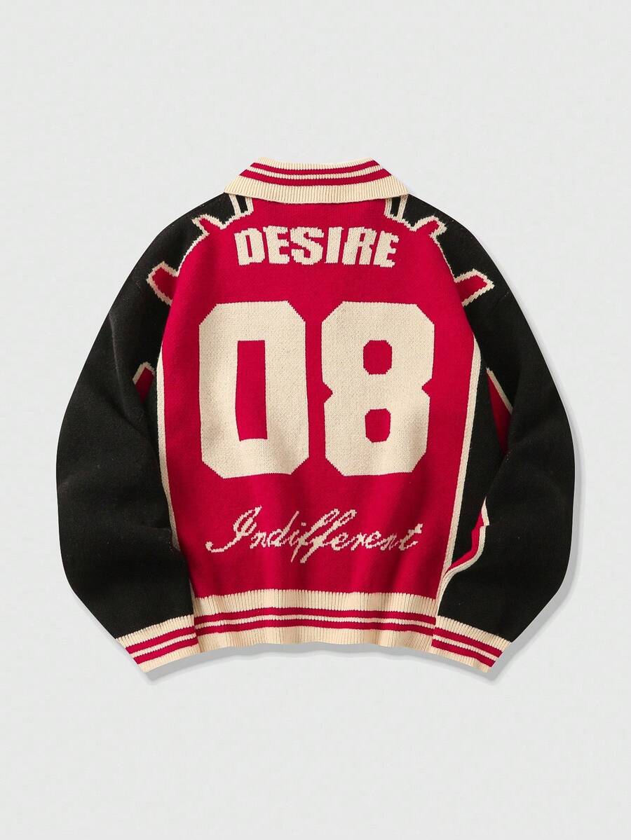 Men's Jacquard Knit Casual Pullover Sweater