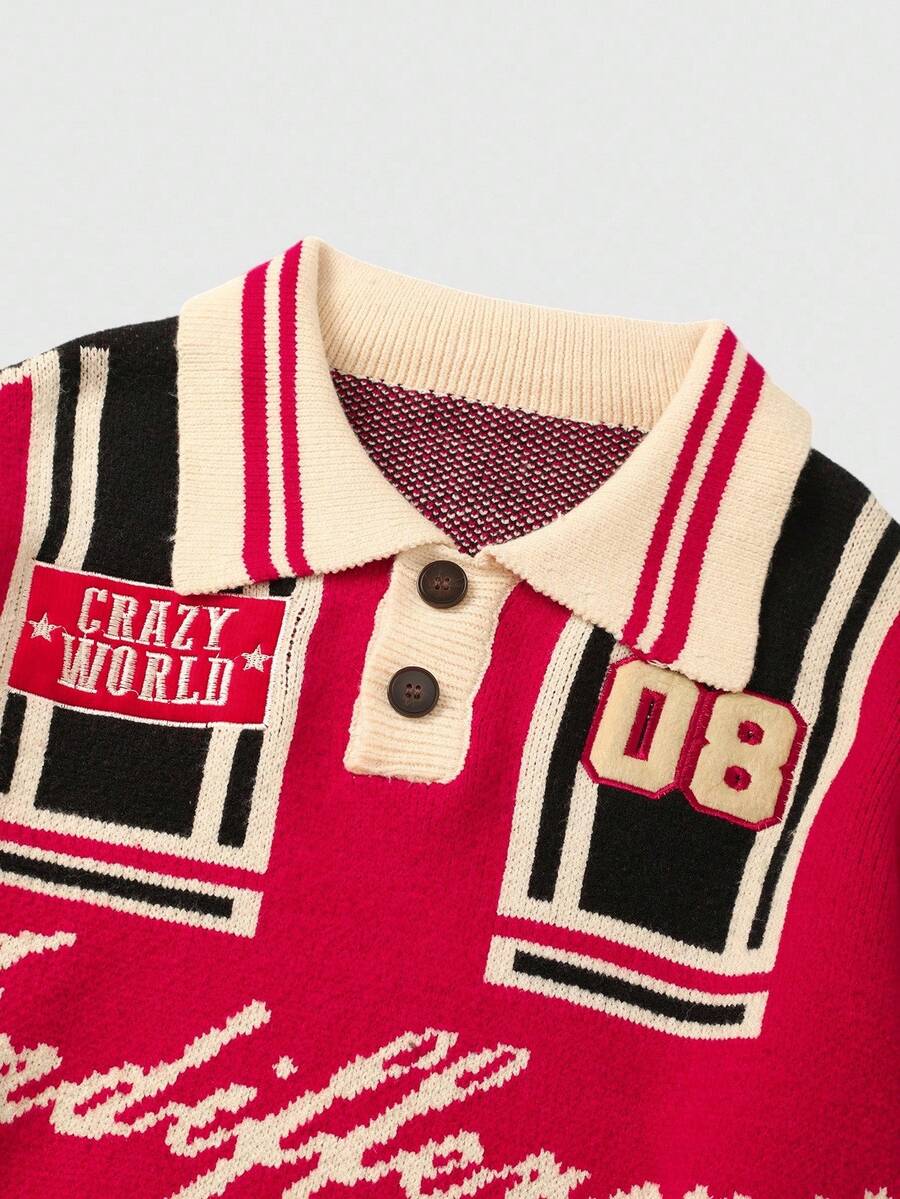 Men's Jacquard Knit Casual Pullover Sweater