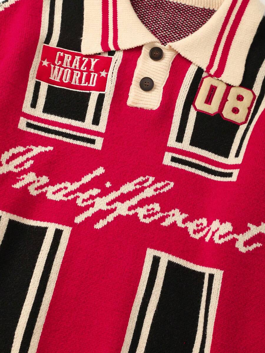 Men's Jacquard Knit Casual Pullover Sweater