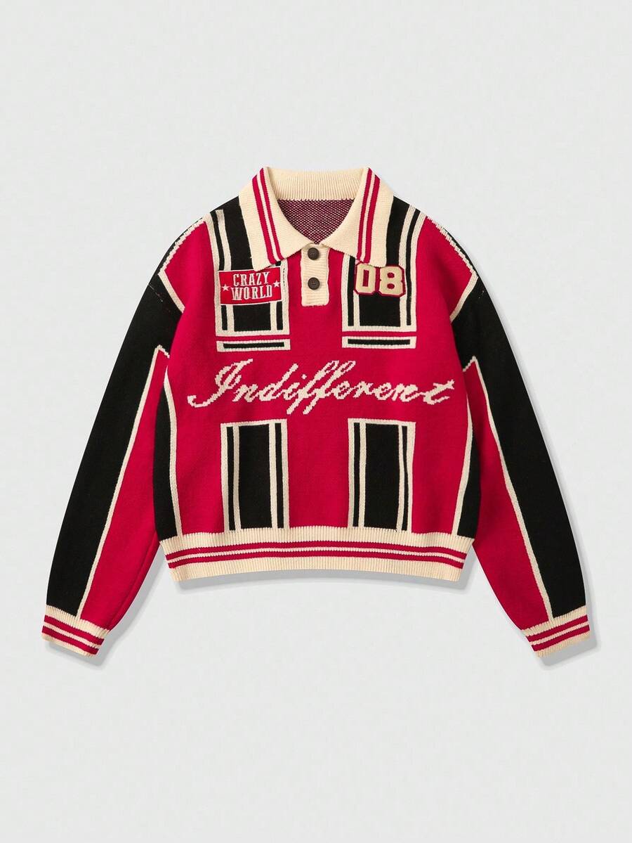 Men's Jacquard Knit Casual Pullover Sweater