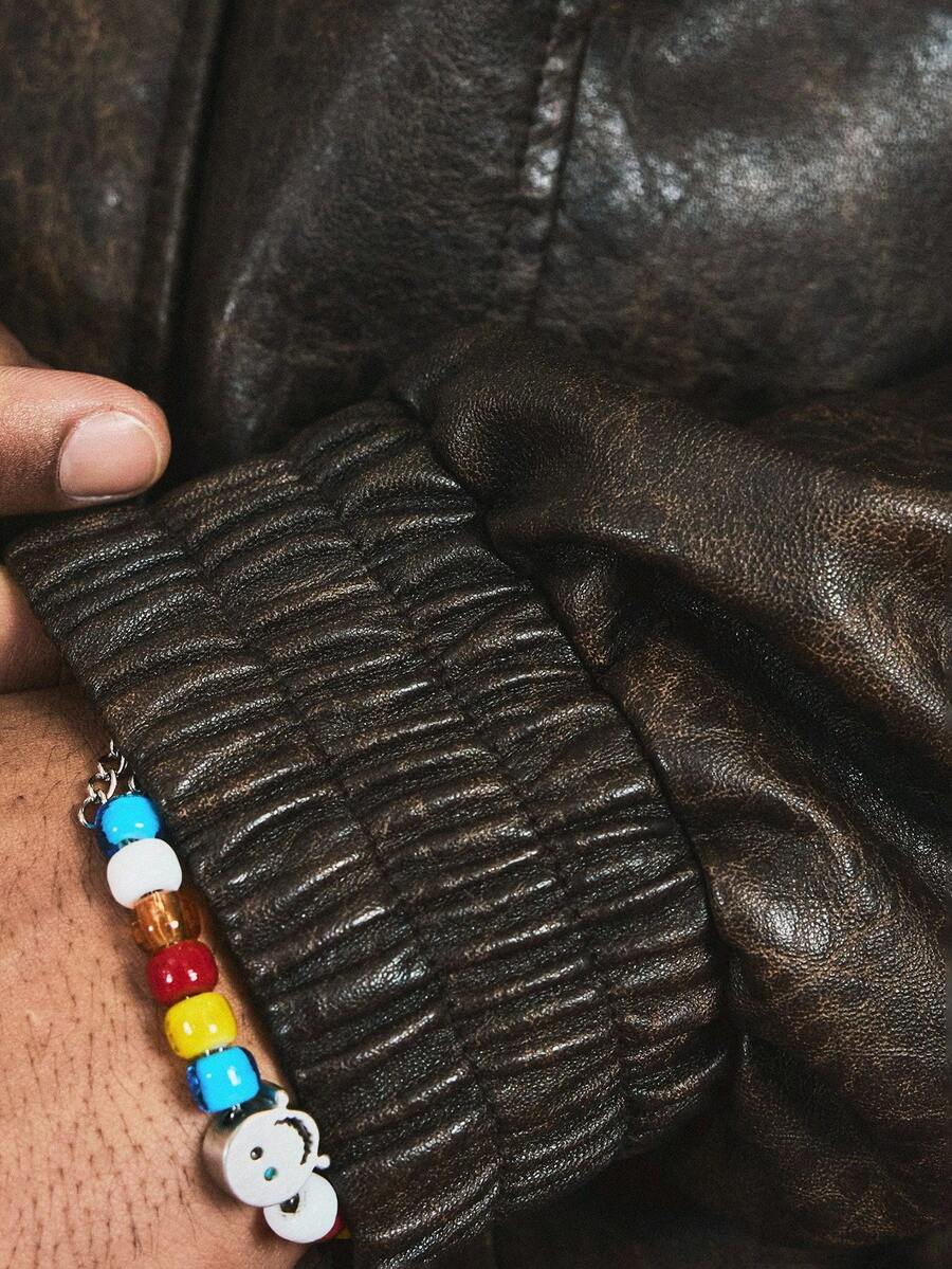 Retro Men's Long Sleeve PU Leather Casual Jacket