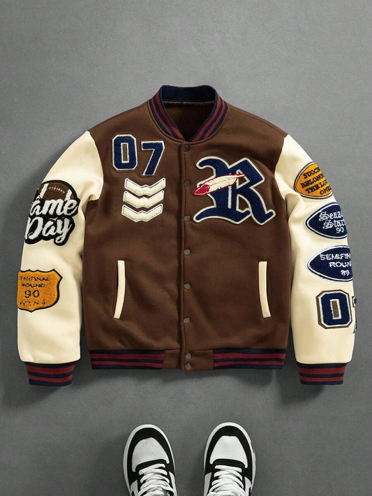 Men's Patchwork Baseball Jacket