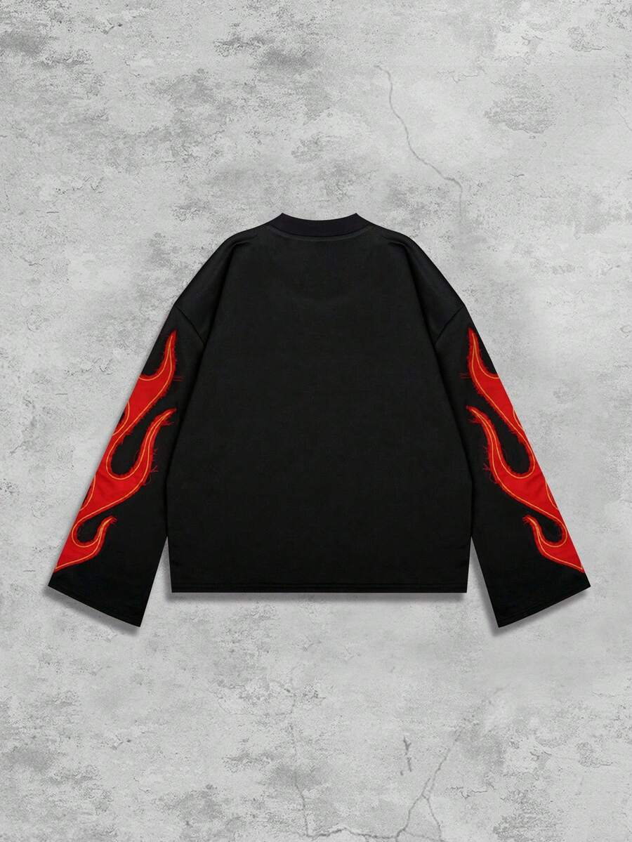 Men's Striped Polo Collar Long Sleeve T-Shirt
