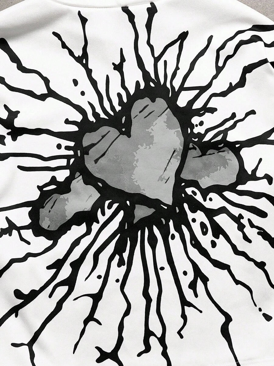 Angel Heart Print Hoodie Pants Set