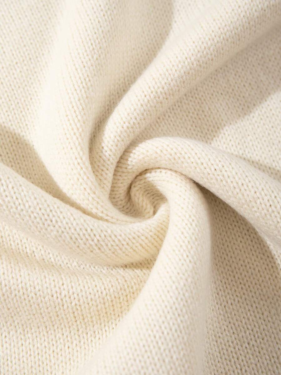 Men's Retro Artistic Oil Painting Style Print Long Sleeve Crew Neck Pullover Knit Sweater