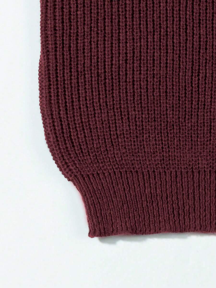Men's Knit Drop Shoulder Crew Neck Pullover Sweater