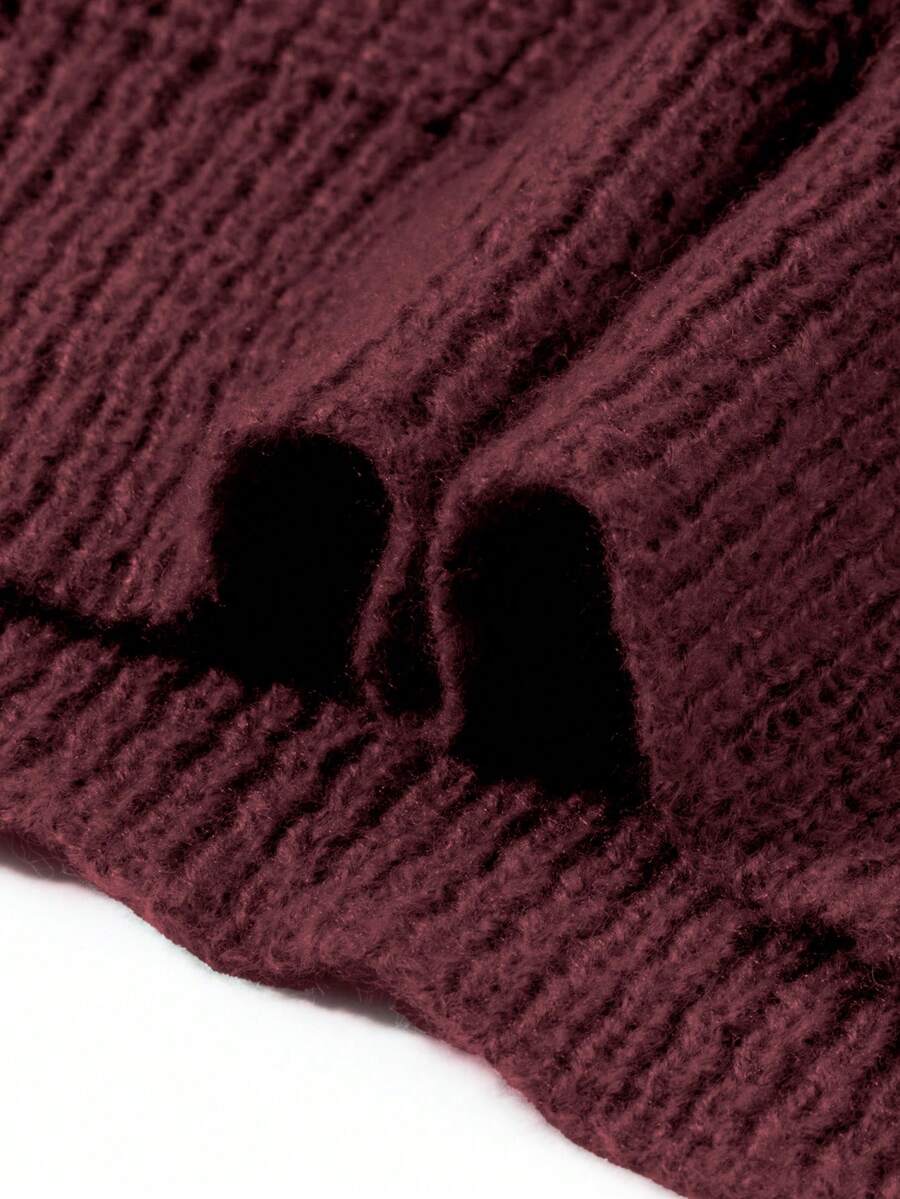 Men's Knit Drop Shoulder Crew Neck Pullover Sweater