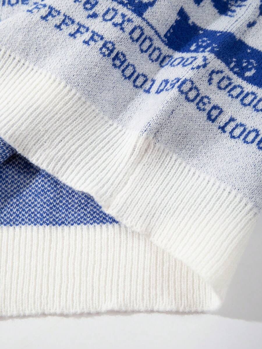 Unisex Casual Vintage Jacquard Knit Cardigan