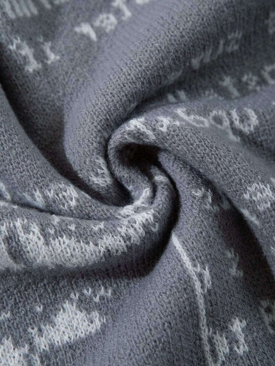 Unisex Casual Vintage Jacquard Knit Cardigan