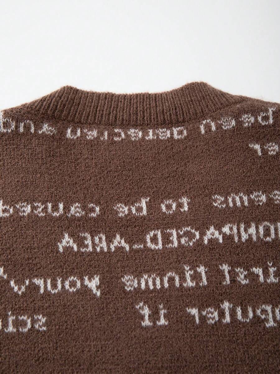 Unisex Casual Vintage Jacquard Knit Cardigan