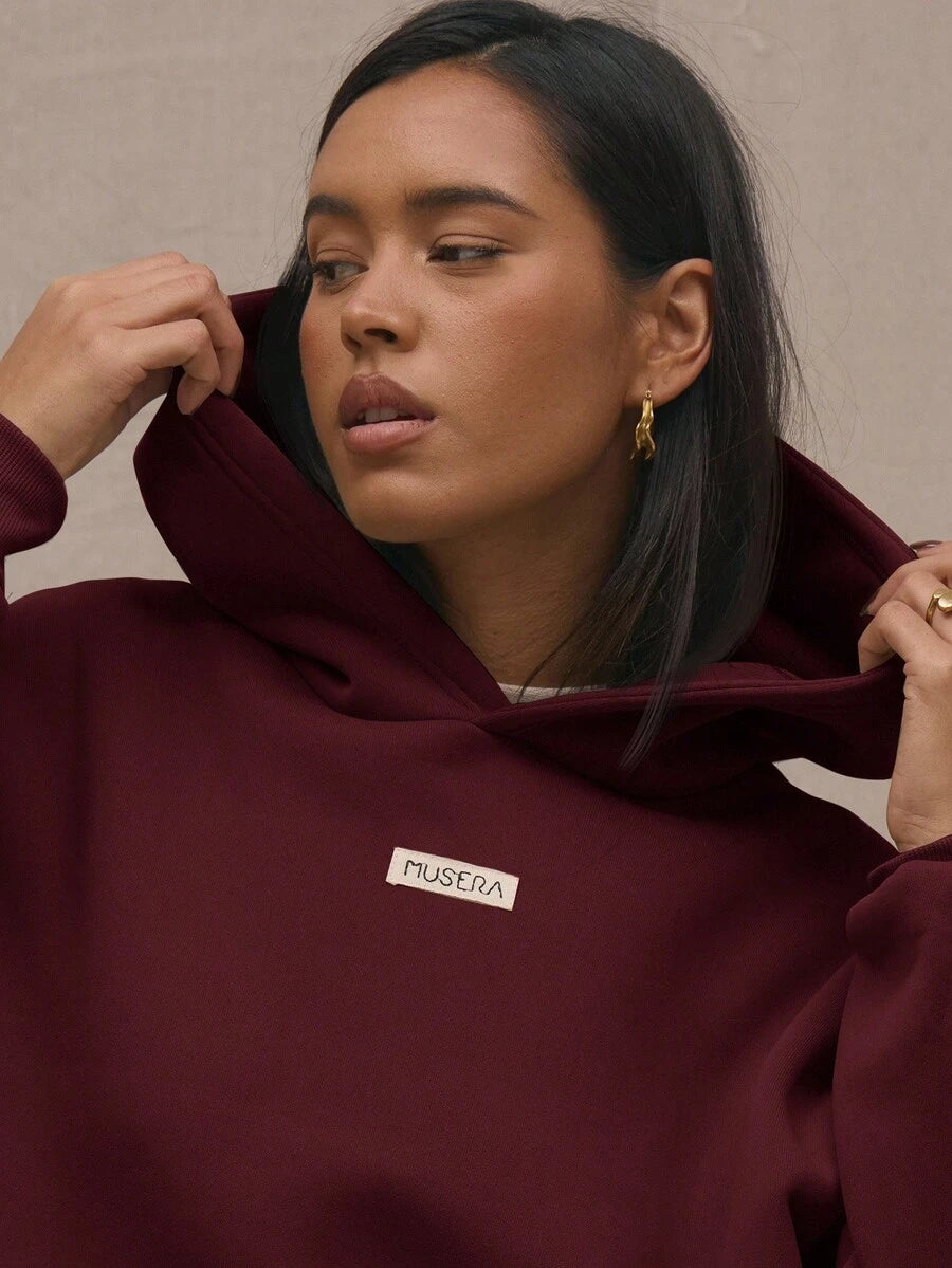 Embroidery Patch Oversized Hoodie