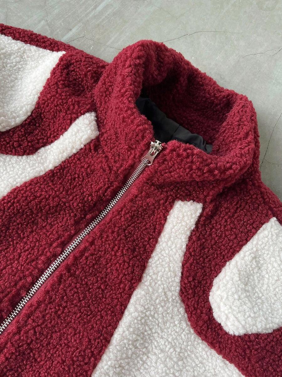 Fleece Patchwork Men's Jacket