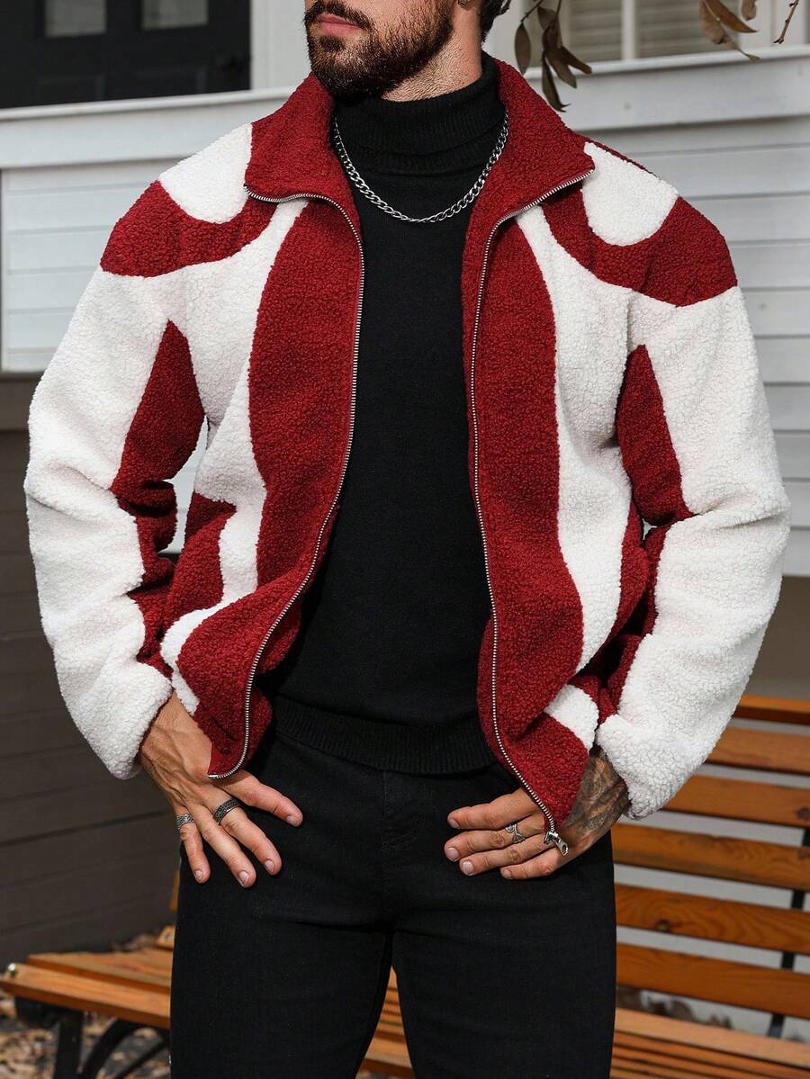 Fleece Patchwork Men's Jacket