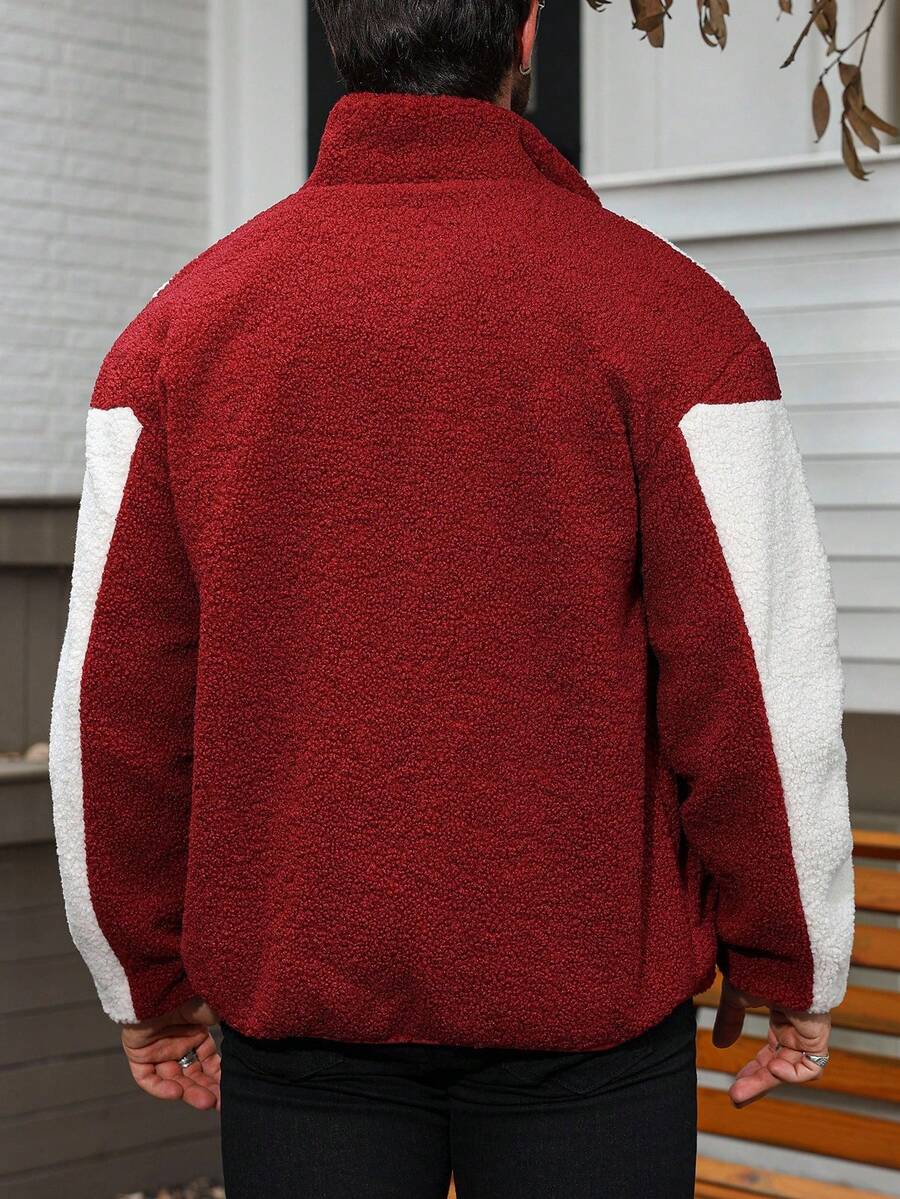 Fleece Patchwork Men's Jacket