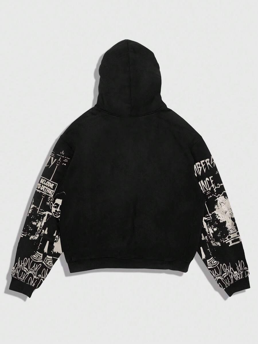 Men's Casual Cartoon Print Hoodie