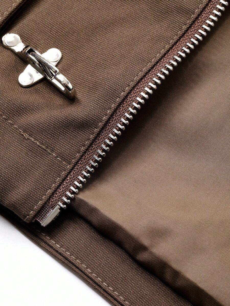 Men's Autumn Metal Claw Buckle Patchwork Jacket