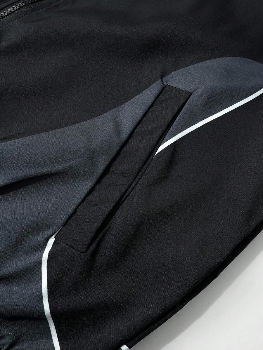 Unisex Motorcycle Graphic Print Long Sleeve Jacket