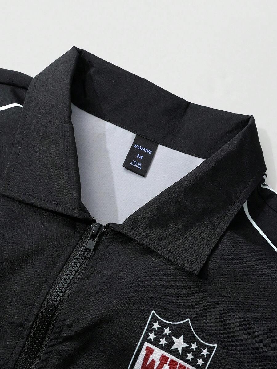 Unisex Motorcycle Graphic Print Long Sleeve Jacket