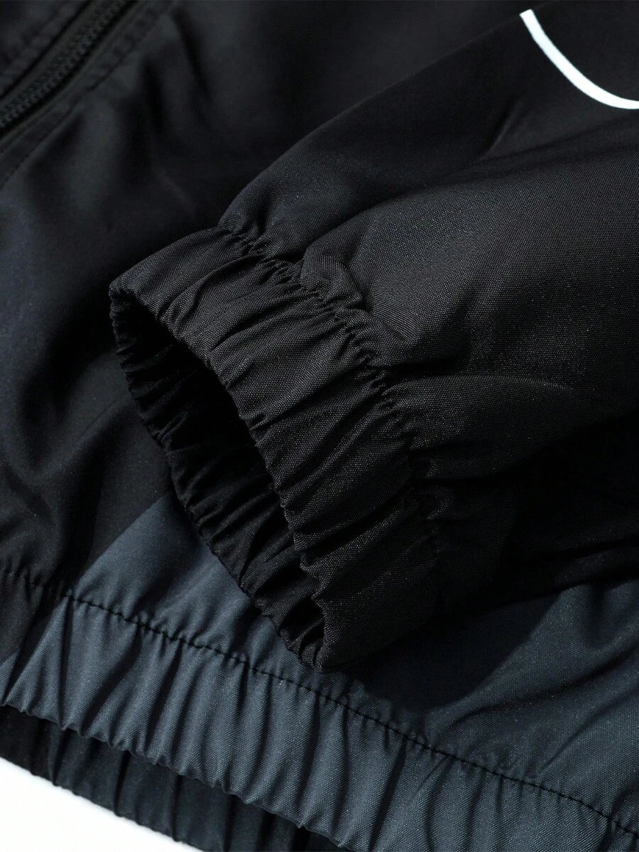 Unisex Motorcycle Graphic Print Long Sleeve Jacket