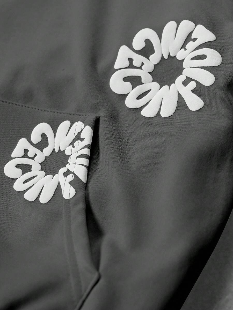 Men's Letter Print Hoodie And Sweatpants Set