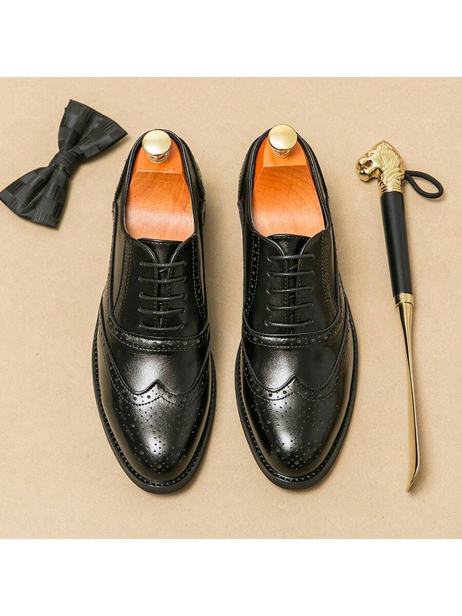 Men's Pointed Toe Business Casual Derby Shoes