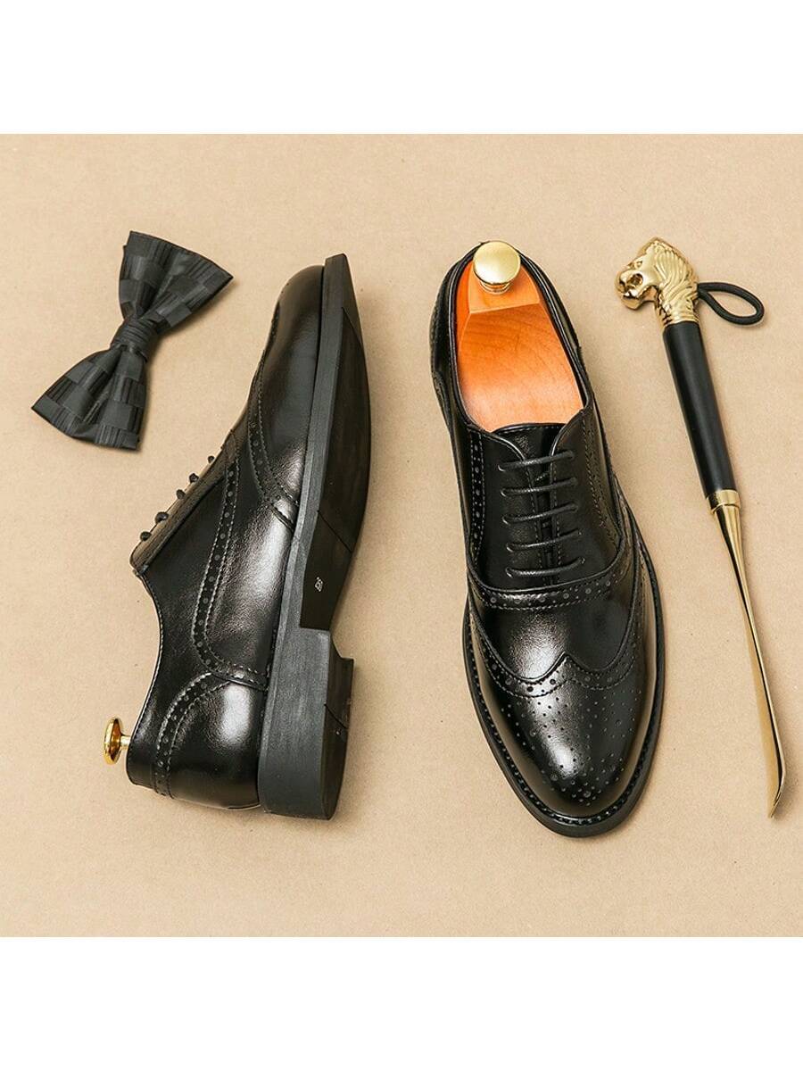 Men's Pointed Toe Business Casual Derby Shoes