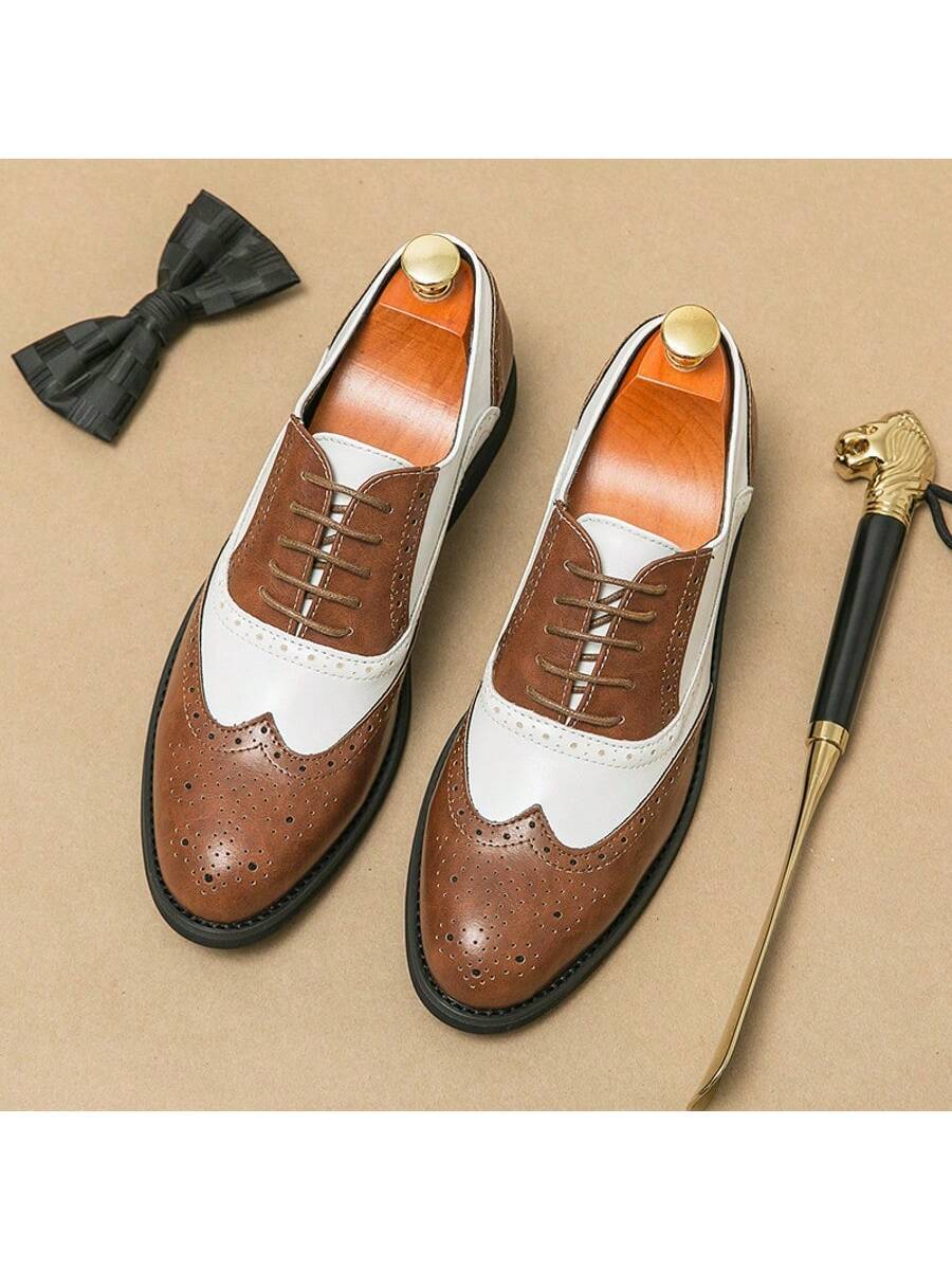 Men's Pointed Toe Business Casual Derby Shoes