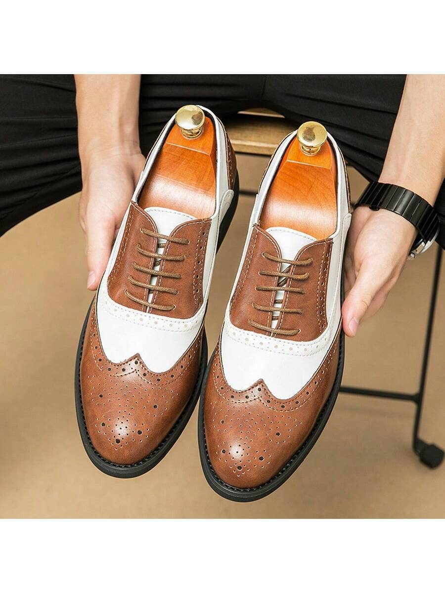 Men's Pointed Toe Business Casual Derby Shoes