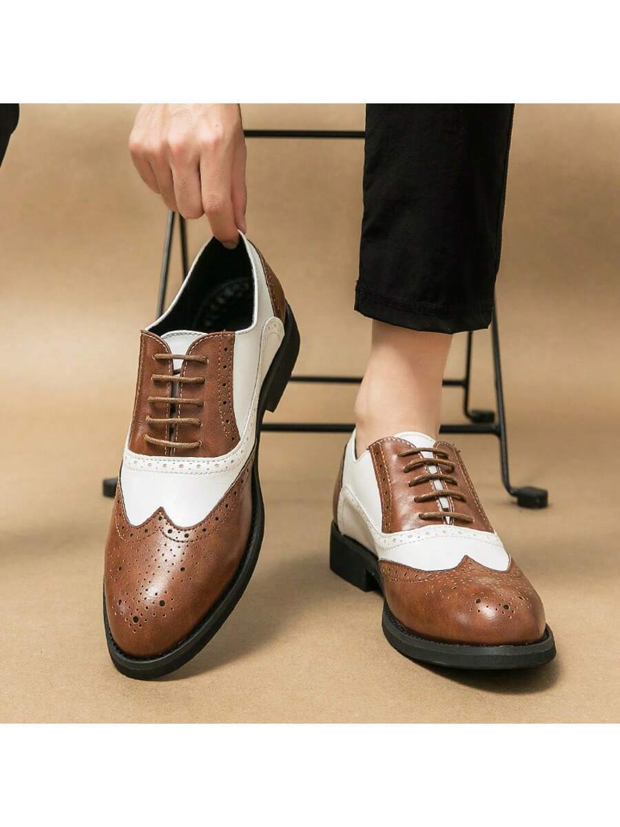 Men's Pointed Toe Business Casual Derby Shoes