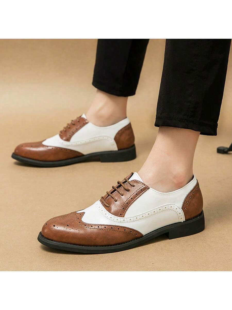 Men's Pointed Toe Business Casual Derby Shoes